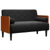 vidaXL Pohovka Loveseat s podhlavníkem, černá, 110 cm, samet