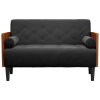 vidaXL Pohovka Loveseat s podhlavníkem, černá, 110 cm, samet