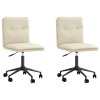 vidaXL Jídelní židle 2 ks krémové umělá kůže
