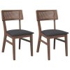 vidaXL Jídelní židle s polštáři 2 ks Hnědá masivní dřevěná guma