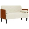 vidaXL Pohovka Loveseat s podhlavníkem, krémová, 110 cm, samet