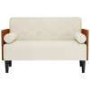 vidaXL Pohovka Loveseat s podhlavníkem, krémová, 110 cm, samet