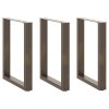 vidaXL Nohy k jídelnímu stolu ve tvaru U, 3 ks, přírodní ocel, 70 x (72-73) cm, ocel