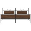 vidaXL Kovový rám postele bez matrace hnědý dub 200 x 200 cm