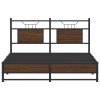 vidaXL Rám postele bez matrace hnědý dub 137 x 190 cm kompozitní dřevo