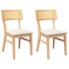 vidaXL Jídelní židle s polštáři 2 ks masivního dřeva s gumou