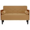 vidaXL Pohovka Loveseat s podhlavníkem, hnědá, 110 cm, samet