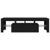 vidaXL TV stolek s LED černý dub 140 x 36,5 x 40 cm kompozitní dřevo