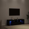 vidaXL TV stolek s LED černý dub 140 x 36,5 x 40 cm kompozitní dřevo