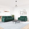 vidaXL 2dílná sedací souprava s poduškami a podhlavníky tmavě zelená