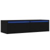 vidaXL TV skříňka s LED osvětlením černý dub 100X35,5x25 cm