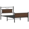 vidaXL Rám postele bez matrace Dub hnědý 107x203 cm Dřevěné konstrukce