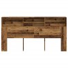 vidaXL Čelo postele s úložným prostorem old wood 200 x 19 x 103,5 cm