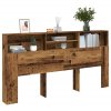 vidaXL Čelo postele s úložným prostorem old wood 200 x 19 x 103,5 cm