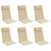 vidaXL Podušky na židli s vysokým opěradlem 6 ks béžové látka oxford