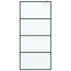 vidaXL Sprchová zástěna walk-in černá 90 x 195 cm mléčné ESG sklo