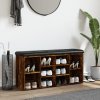 vidaXL Lavice s botníkem kouřový dub 102 x 32 x 50 cm kompozitní dřevo