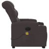vidaXL Elektrické zvedací masážní polohovací křeslo tmavě hnědé textil