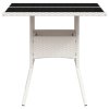 vidaXL Zahradní stůl se skleněnou deskou bílý 80x80x75 cm polyratan