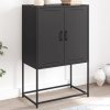 vidaXL Skříň highboard černá 68,5 x 38,5 x 107 cm ocel