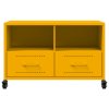 vidaXL TV skříňka hořčicově žlutá 68 x 39 x 43,5 cm ocel