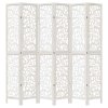 vidaXL Paraván 6dílný bílý masivní dřevo pavlovnie