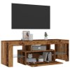 vidaXL TV stolek s LED old wood 120 x 36,5 x 40 cm kompozitní dřevo