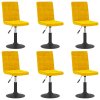 vidaXL Otočné jídelní židle 6 ks hořčicově žluté samet