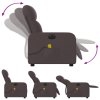 vidaXL Elektrické masážní polohovací křeslo tmavě hnědé textil