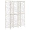 vidaXL Paraván 5dílný bílý masivní dřevo pavlovnie