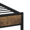 vidaXL Kovový rám postele bez matrace kouřový dub 90 x 190 cm