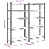 vidaXL 5patrové úložné regály 2 ks antracitové ocel a kompozitní dřevo