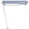 vidaXL Volně stojící automatická markýza 350 x 250 cm modrá/bílá