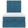 vidaXL Osmanský rám postele s matracemi tmavě modrá 90x200cm samet
