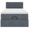 vidaXL Osmanský rám postele s matrací tmavě šedá 100x200cm samet