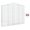 vidaXL Klenuté gabionové koše 6 ks 200x30x160/180cm pozinkované železo