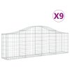 vidaXL Klenuté gabionové koše 9 ks 200x30x60/80 cm pozinkované železo