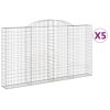 vidaXL Klenuté gabionové koše 5 ks 300x30x160/180cm pozinkované železo