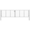 vidaXL Zahradní brána pozinkovaná ocel 400 x 100 cm stříbrná