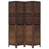 vidaXL Paraván 4dílný tmavě hnědý masivní dřevo pavlovnie