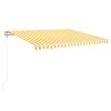 vidaXL Automatická zatahovací markýza 450 x 350 cm žlutobílá