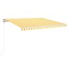 vidaXL Automatická zatahovací markýza 400 x 350 cm žlutobílá