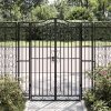 vidaXL Zahradní branka černá 121 x 8 x 150 cm tepané železo