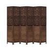 vidaXL Paraván 6dílný tmavě hnědý masivní dřevo pavlovnie