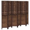 vidaXL Paraván 6dílný tmavě hnědý masivní dřevo pavlovnie