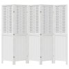 vidaXL Paraván 5dílný bílý masivní dřevo pavlovnie