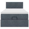 vidaXL Osmanský rám postele s matrací tmavě šedá 90x200cm samet