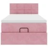 vidaXL Osmanský rám postele s matrací růžová 90x200cm samet