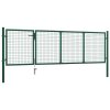 vidaXL Zahradní brána ocelová 350 x 100 cm zelená