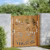 vidaXL Zahradní branka 105 x 105 cm odolná ocel s vlnitým designem